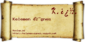 Kelemen Ágnes névjegykártya